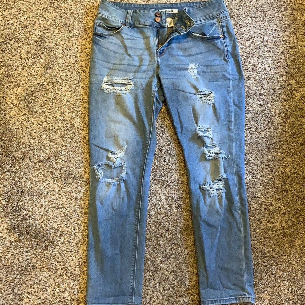 light blue refuge skinny jeans size 10